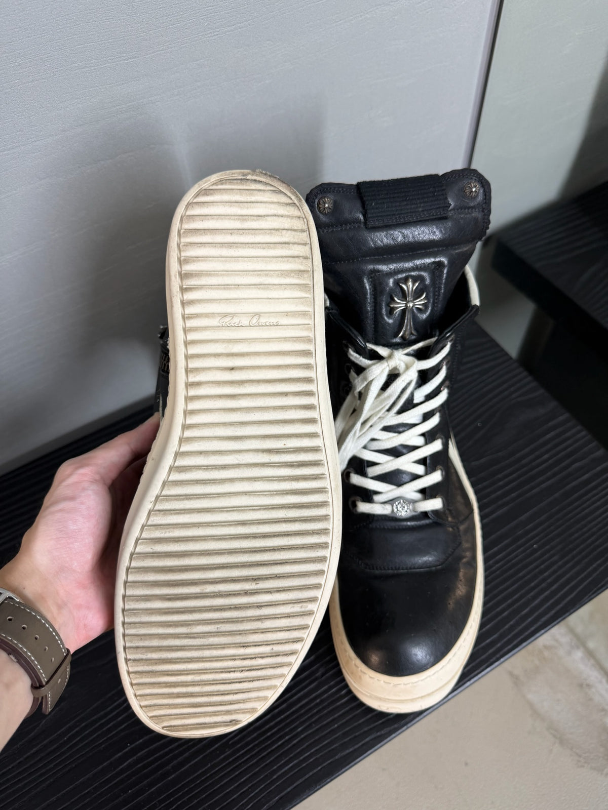 Chrome Hearts x Rick Owens Geobasket Sneakers