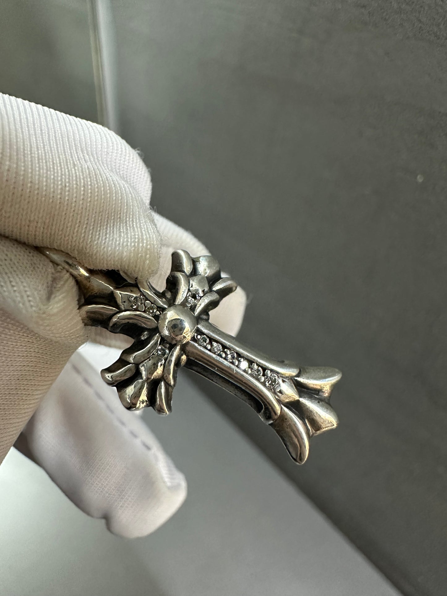 Chrome Hearts Double Cross Pendant with Diamonds