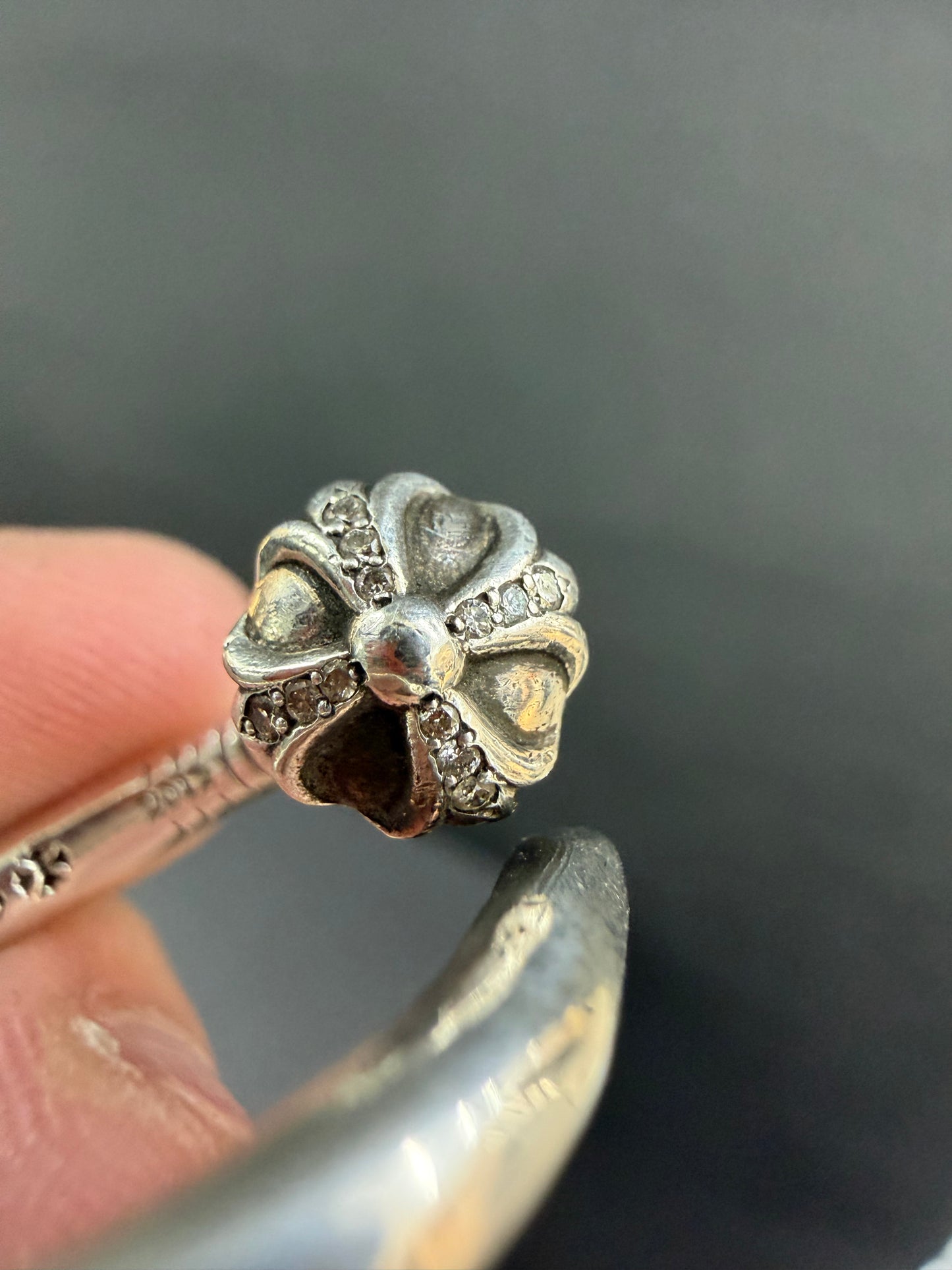 Chrome Hearts Nail Ring with Diamonds
