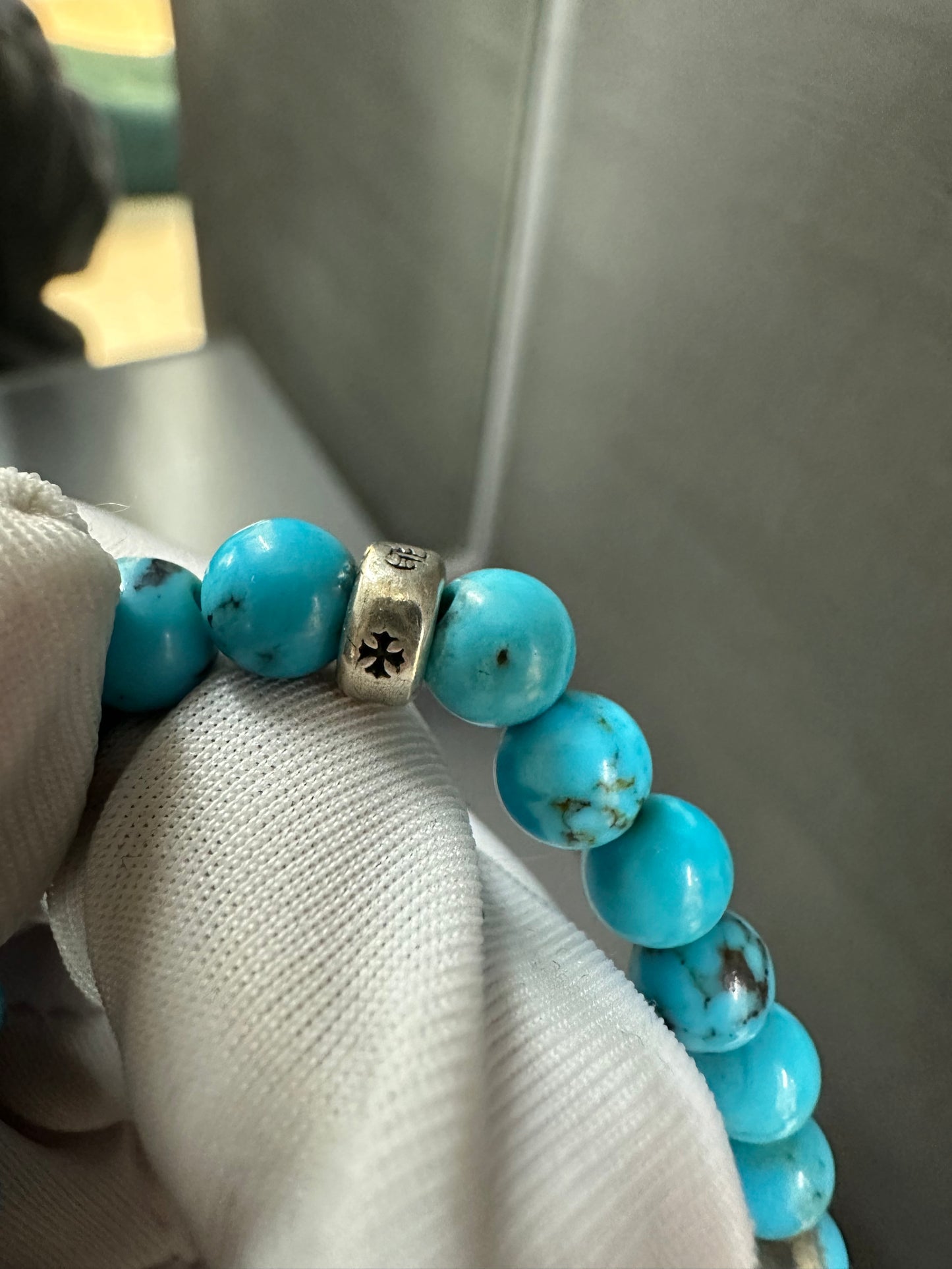 Chrome Hearts Turquoise Heart Ball Bracelet 6mm