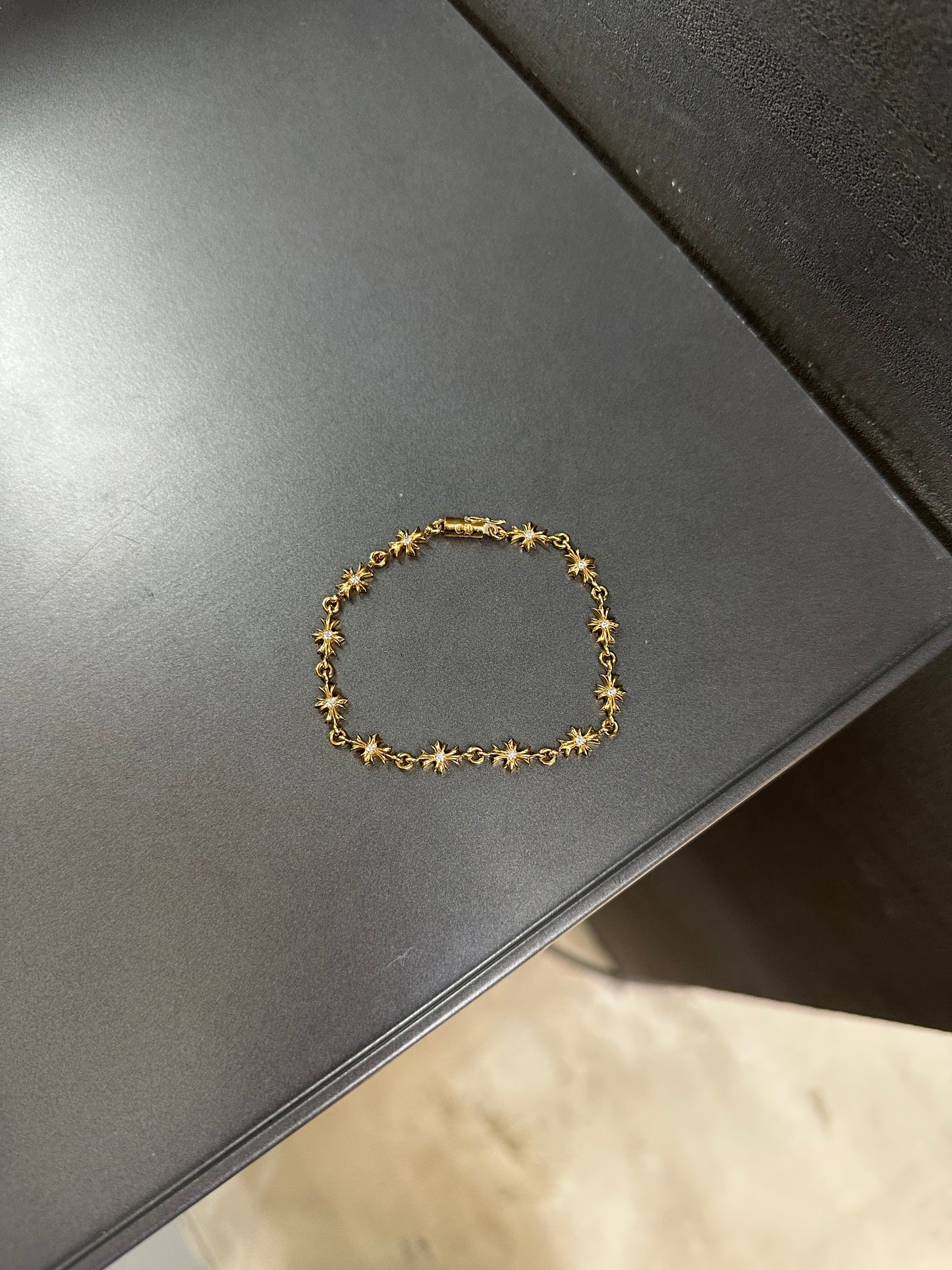Chrome Hearts 22k Tiny E bracelet with diamonds 12links