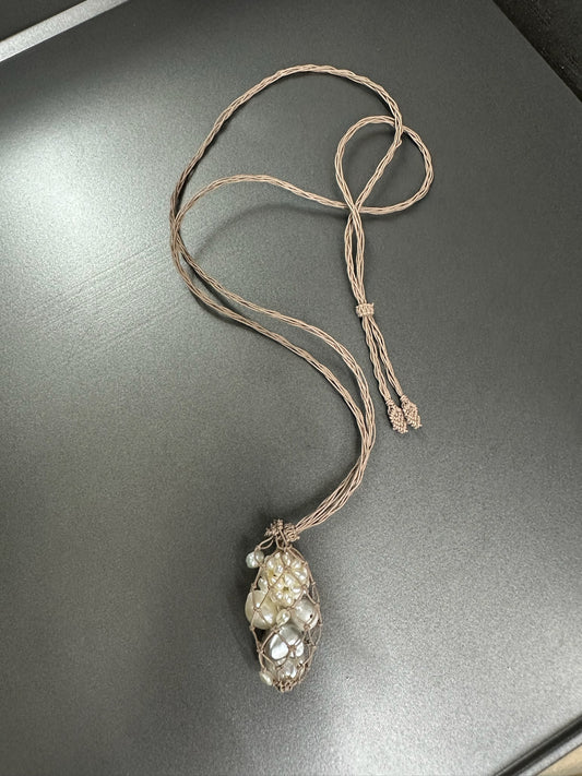 Peng Tai Net Necklace Dusty Ash