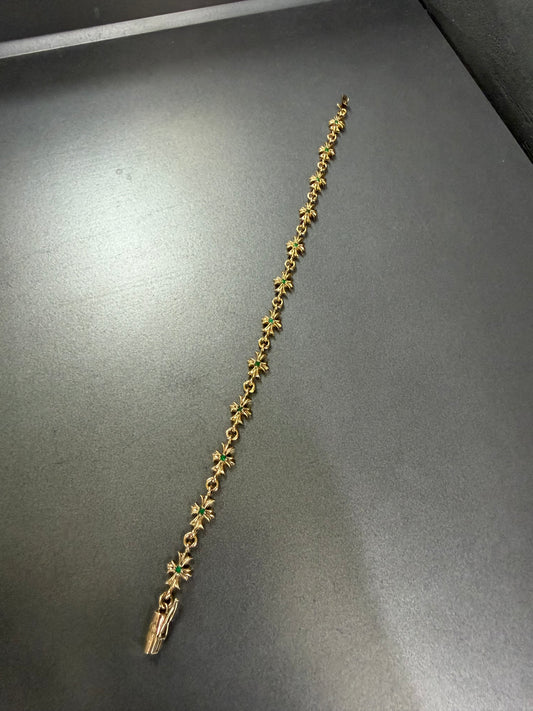 Chrome Hearts 22K Emerald Tiny E Bracelet 12 Links