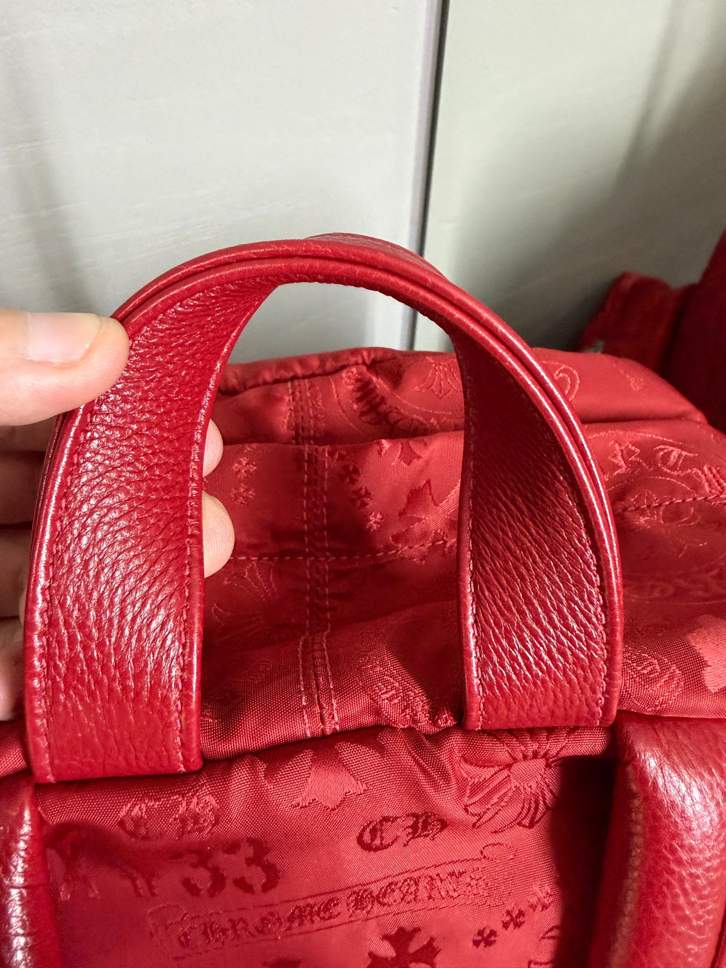 Chrome Hearts Nylon Stencil Red Backpack