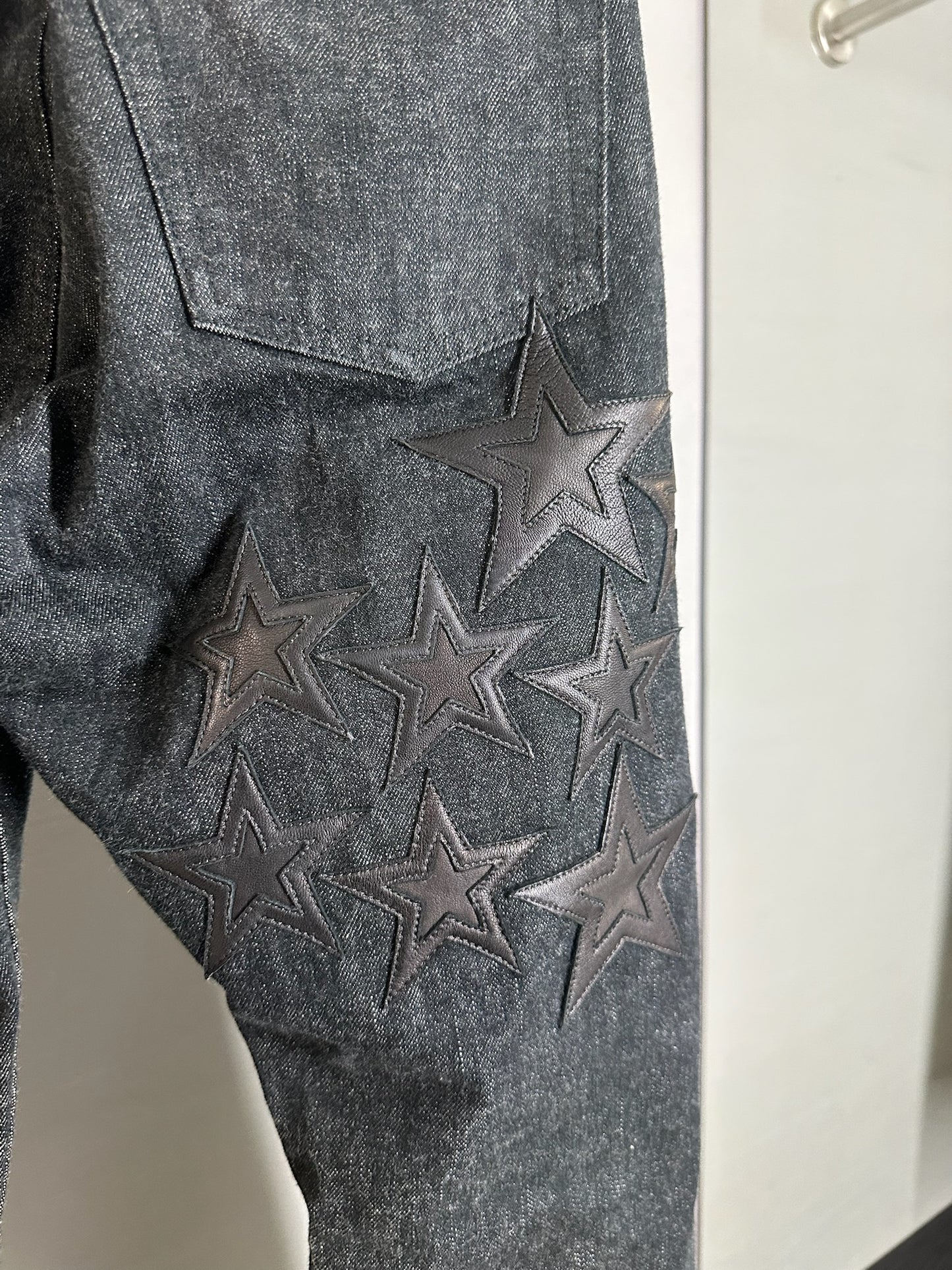 Chrome Hearts Leather Star Patch Jeans