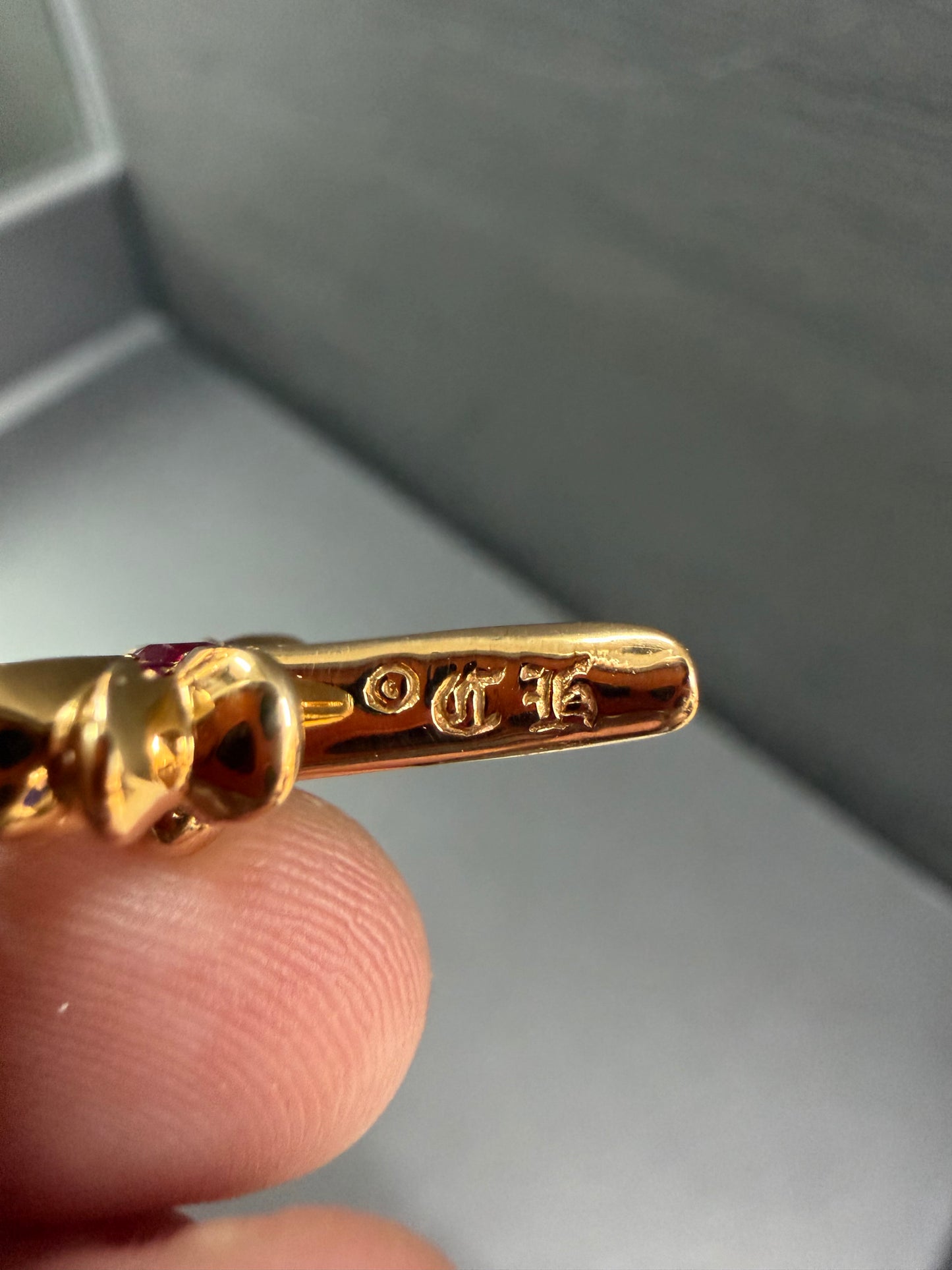 Chrome Hearts 22K Tiny Pendant with Red Ruby