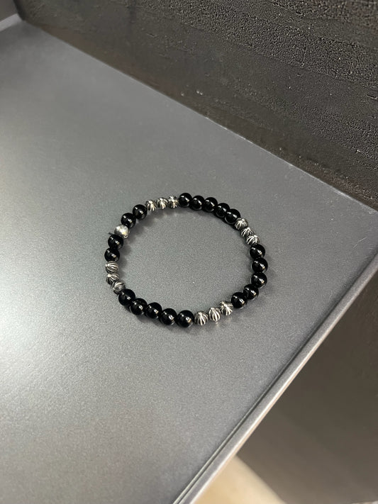 Chrome Hearts Black Stones Beads Bracelet