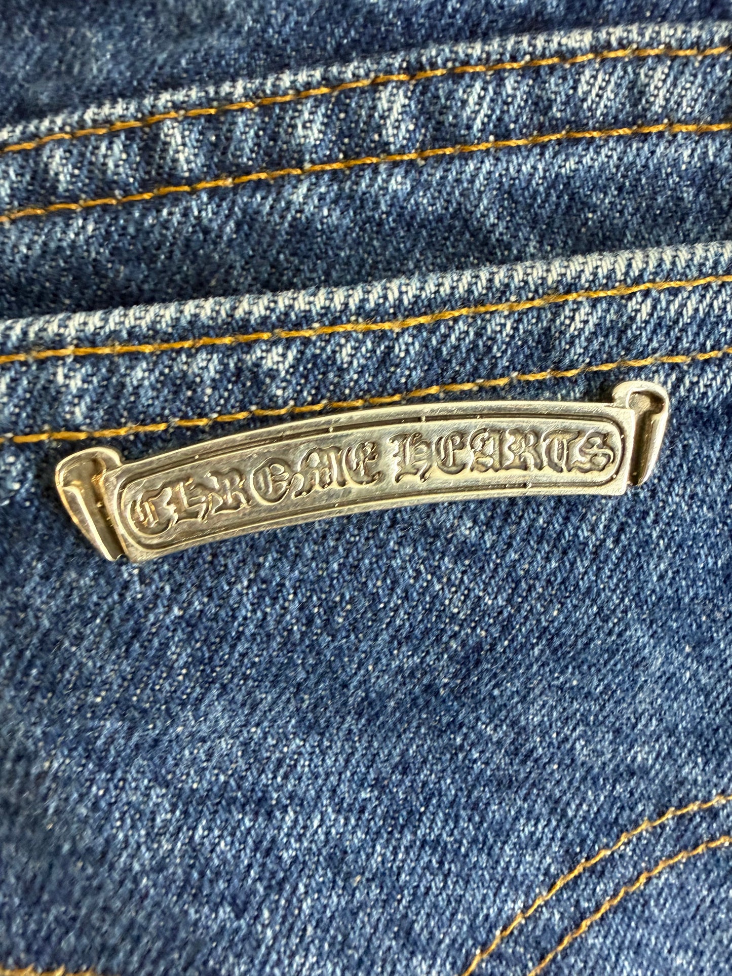 Chrome Hearts Leather Cross Patch 517 Jeans