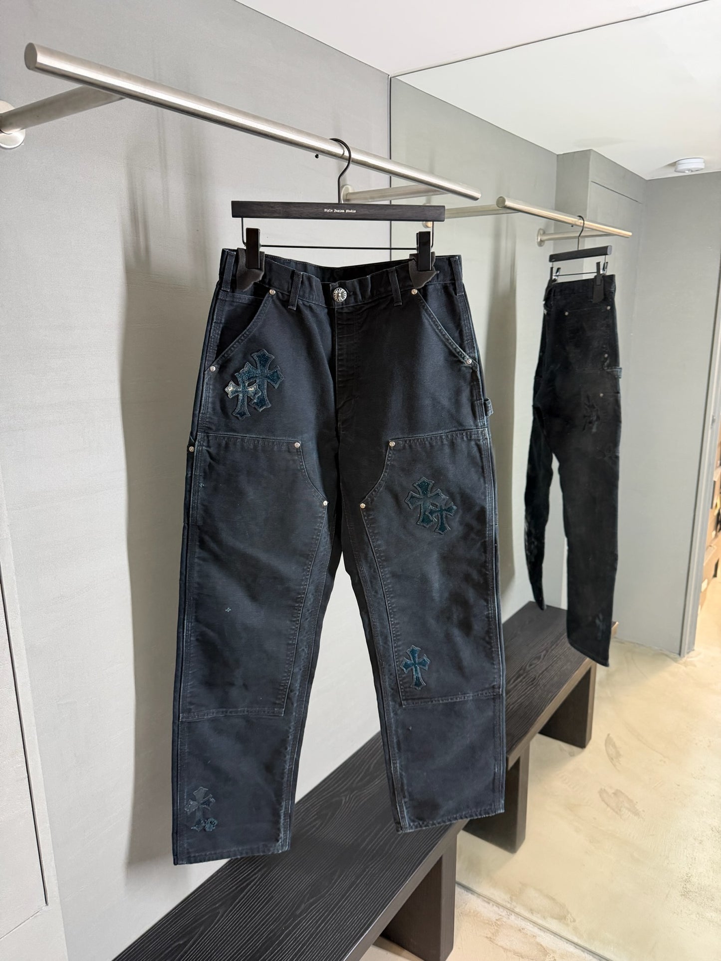 Chrome Hearts Galaxy Cross Patch Carhartt Double Knee Carpenter Pants