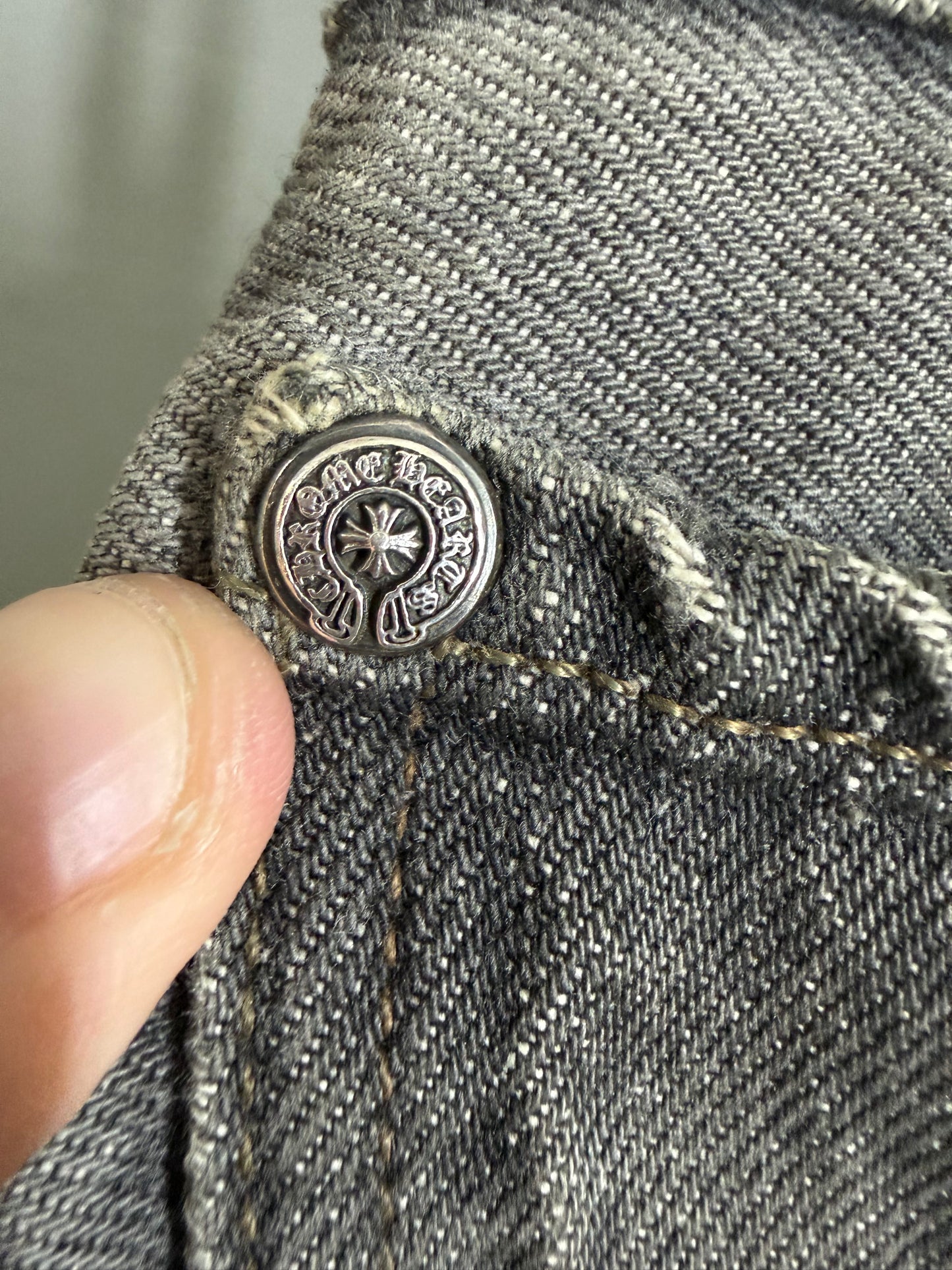 Chrome Hearts Leather Cross Patch 501 Jeans