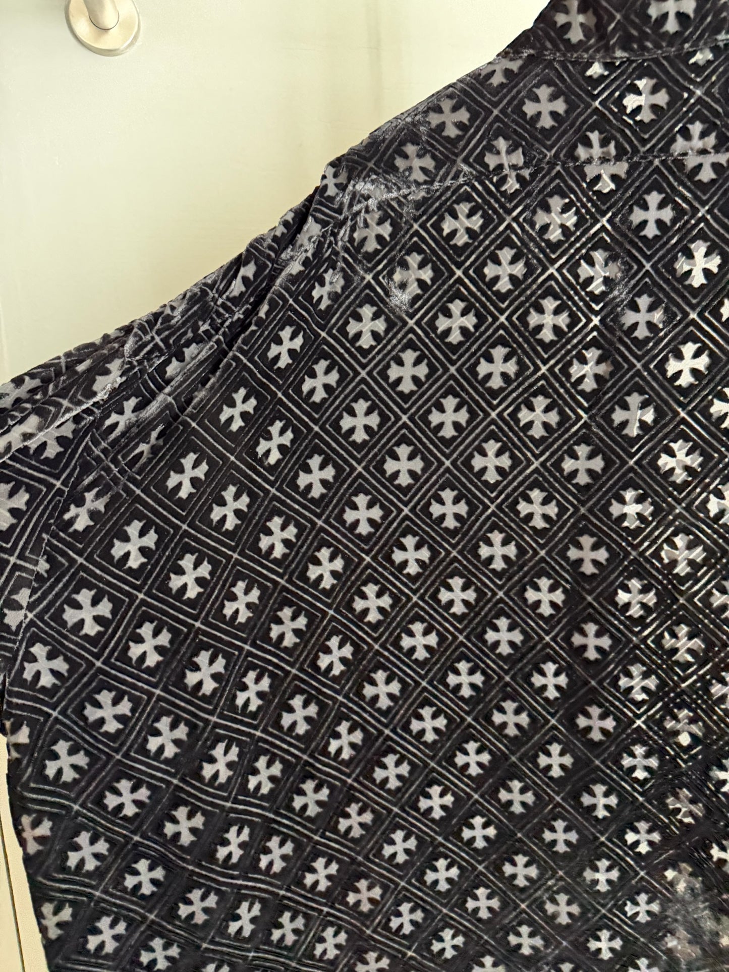 Chrome Hearts Mahal Kita Monogram Cross Velvet Shirt