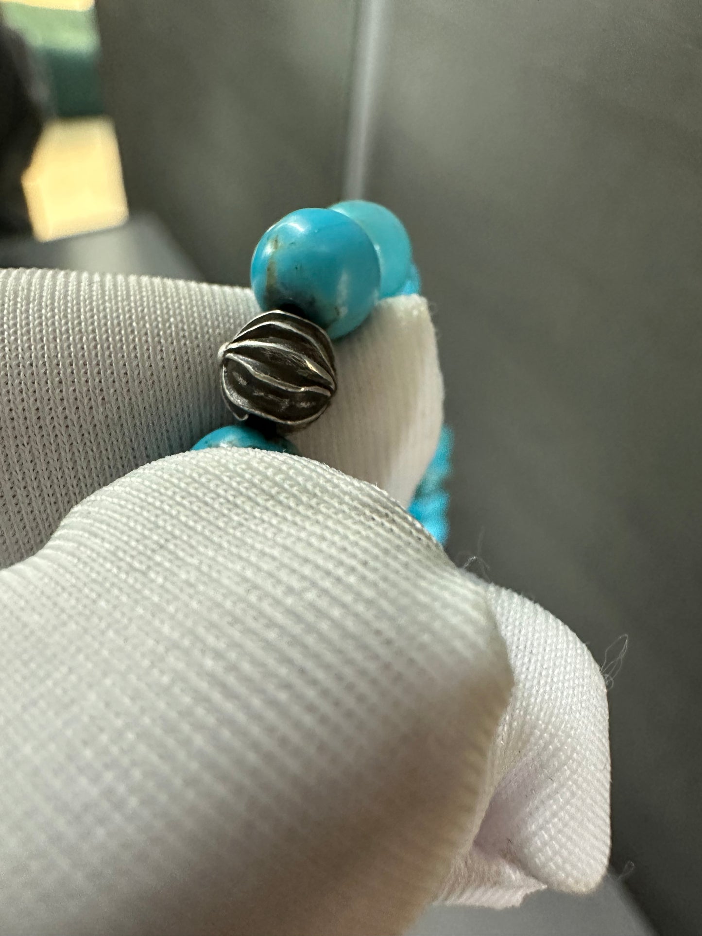 Chrome Hearts Turquoise Heart Ball Bracelet 6mm