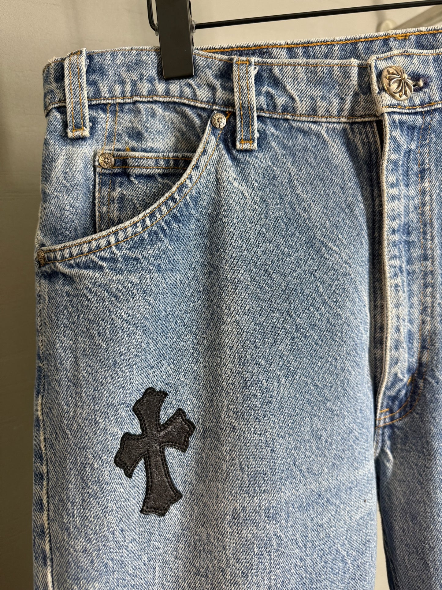 Chrome Hearts Levi’s 517 Cross Patch Jeans
