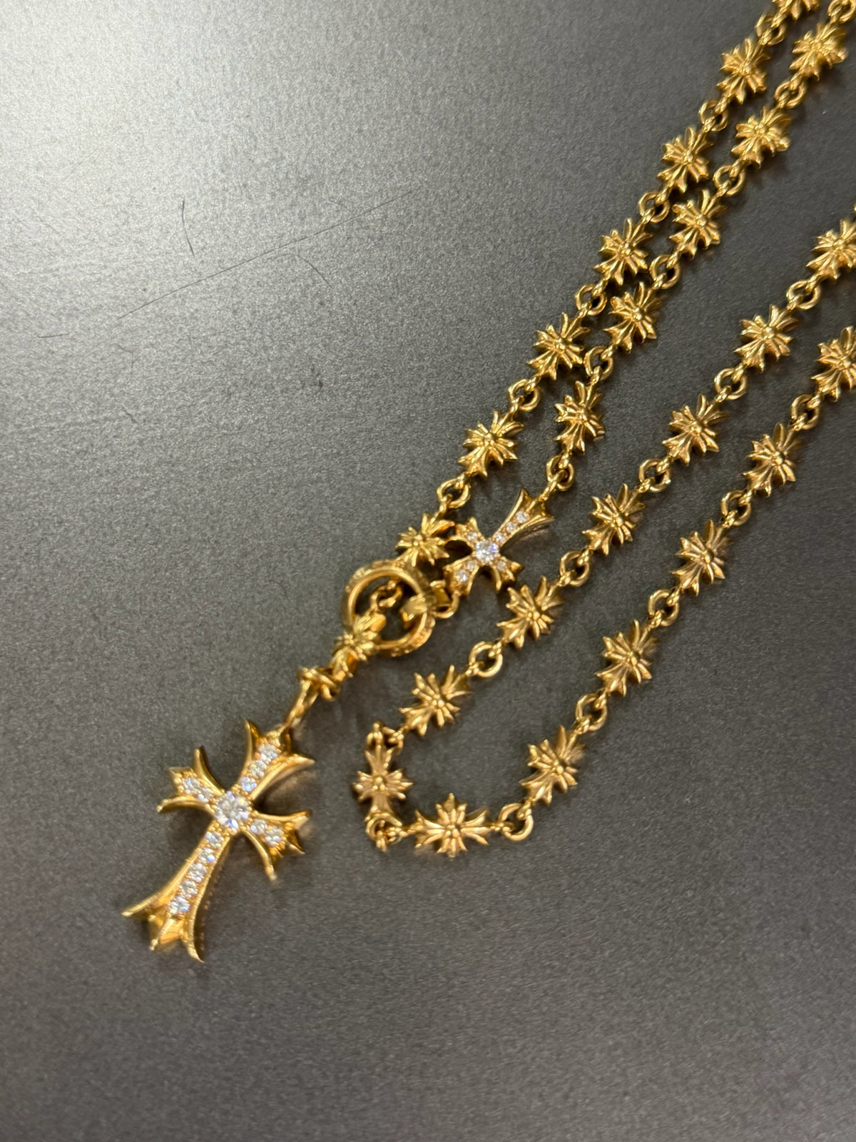 Chrome Hearts 22K Tiny E Choke Chain Necklace with Diamonds