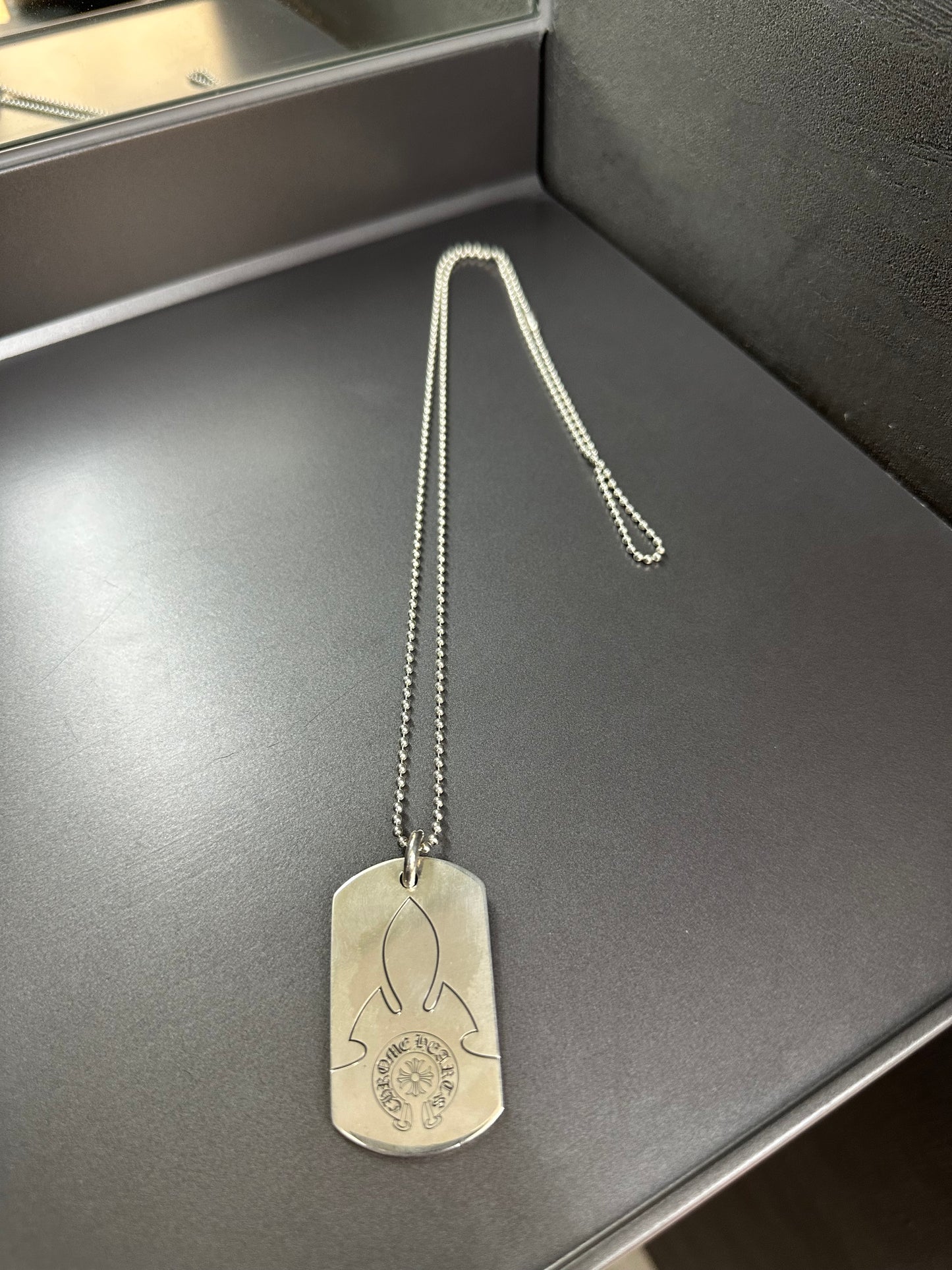 Chrome Hearts Flame Dog Tag Necklace