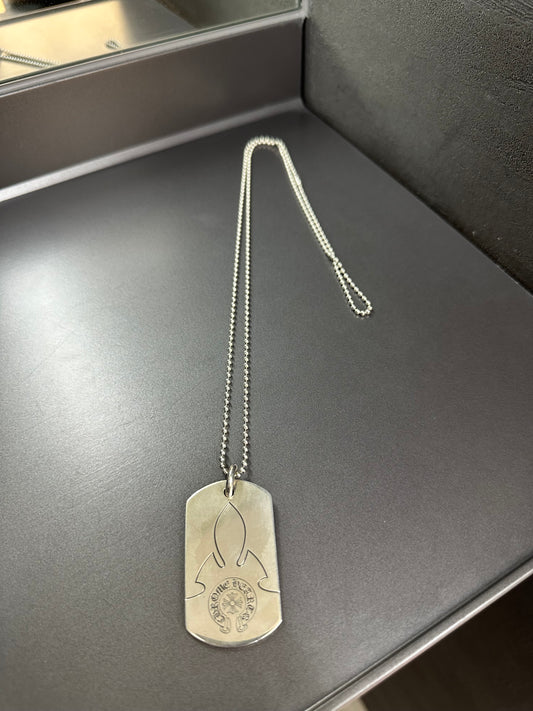 Chrome Hearts Flame Dog Tag Necklace