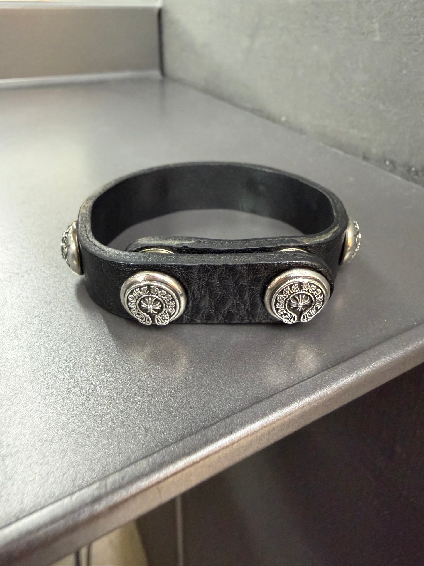 Chrome Hearts Vine Dagger Leather Bracelet