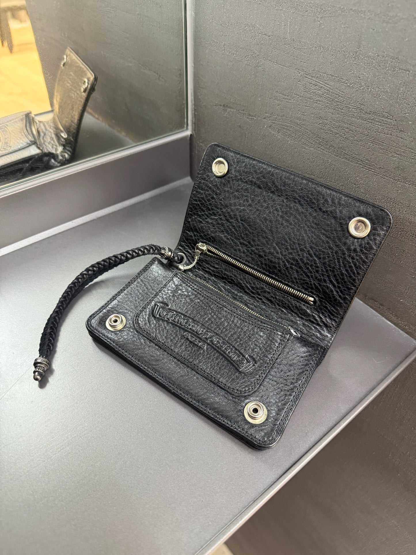 Chrome Hearts Zip Strap Cross Ball Wallet