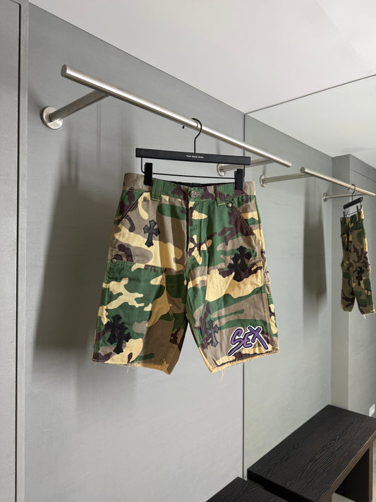 Chrome Hearts leather patched shorts