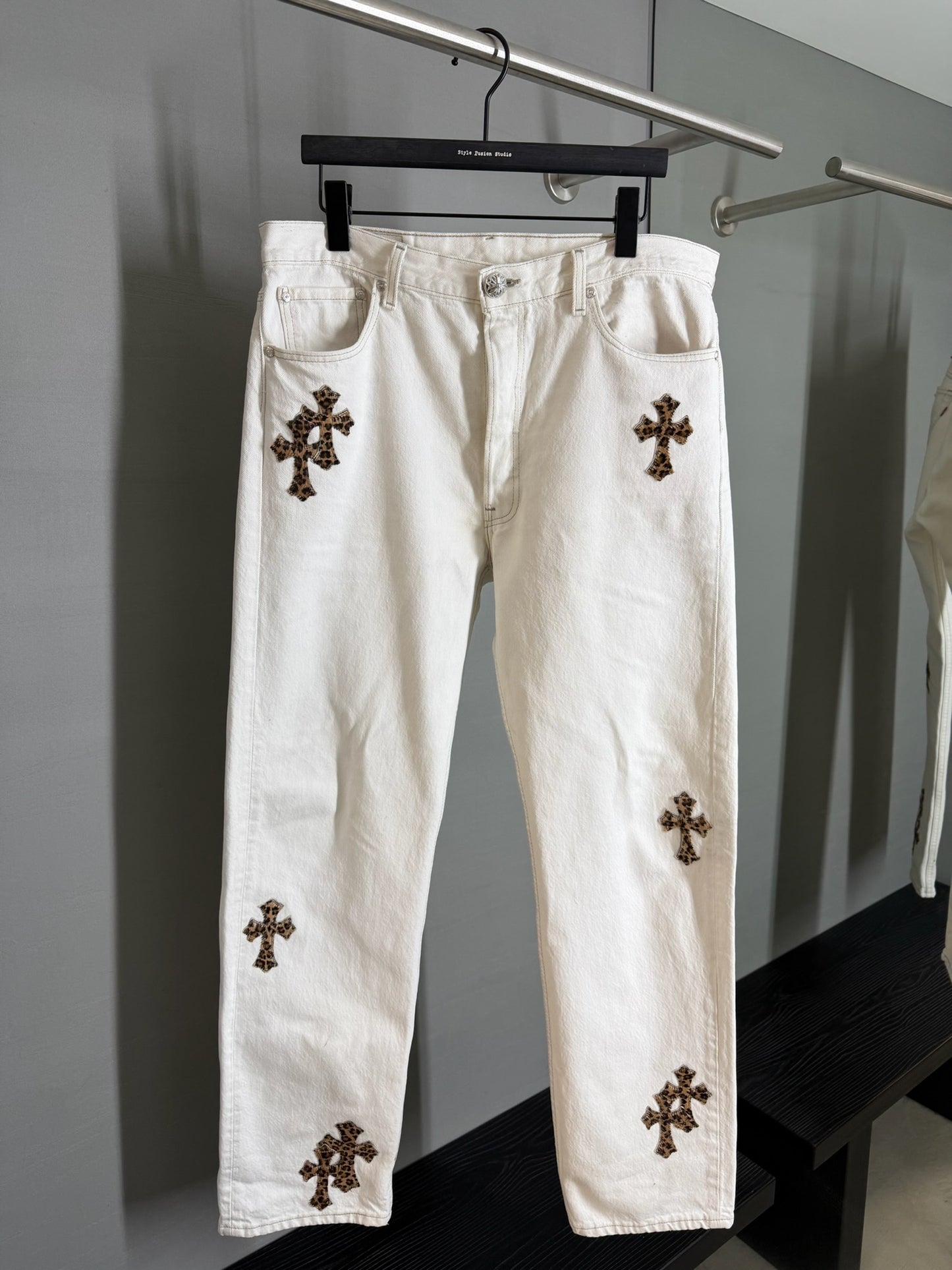 Chrome Hearts Levi’s 501 Leopard Cross Patch Jeans