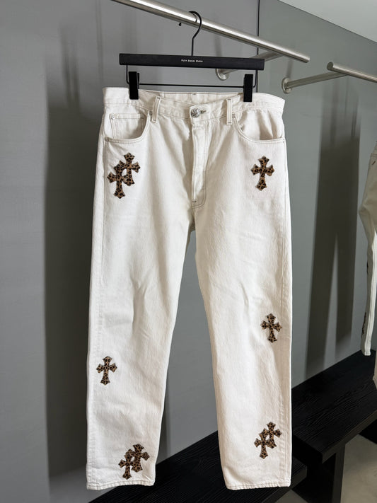 Chrome Hearts Levi’s 501 Leopard Cross Patch Jeans