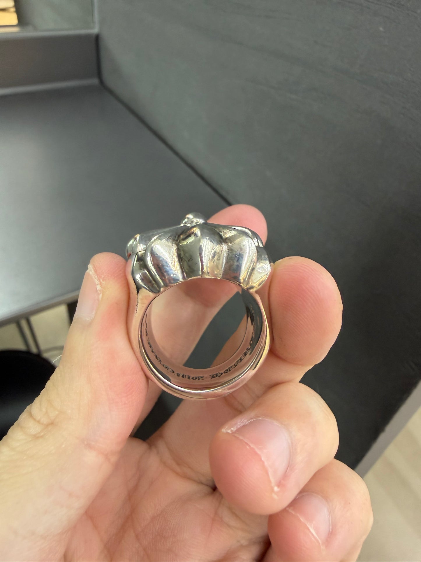 Chrome Hearts Long PJ Coffin Cross Ring