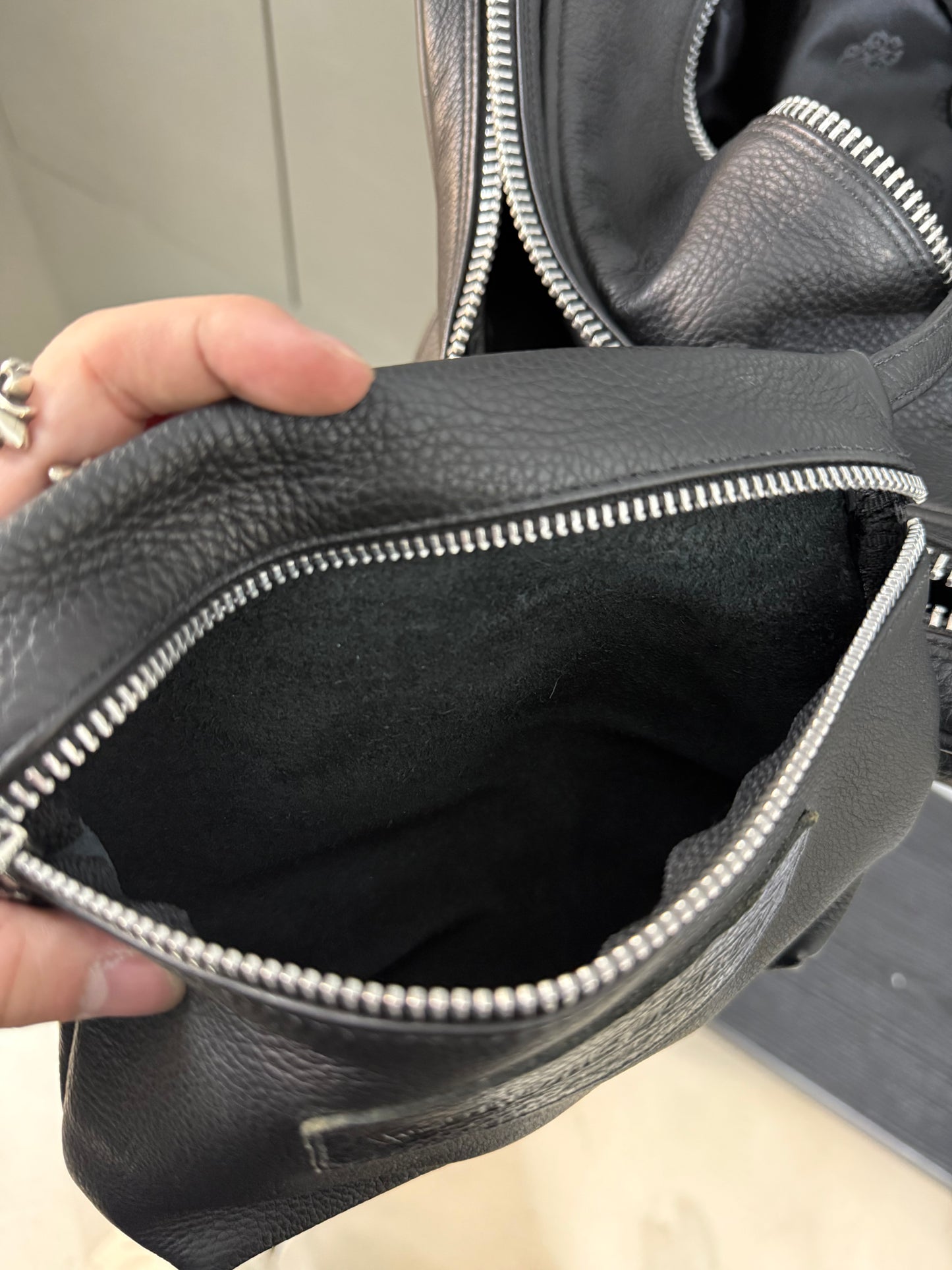 CHROME HEARTS Plain Mother's Bag Pouch Shoulder Boston