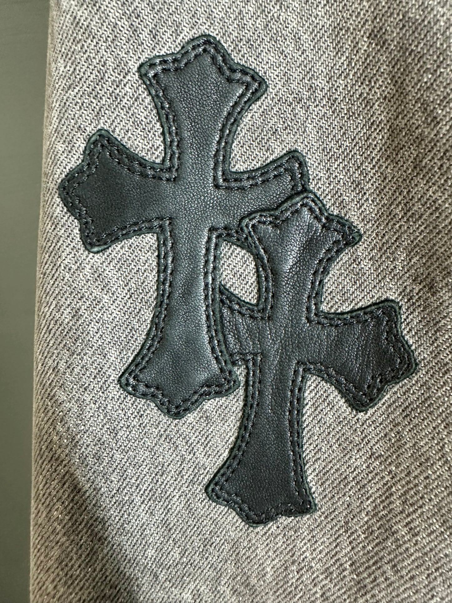 Chrome Hearts Leather Patched 501 Levis Jeans