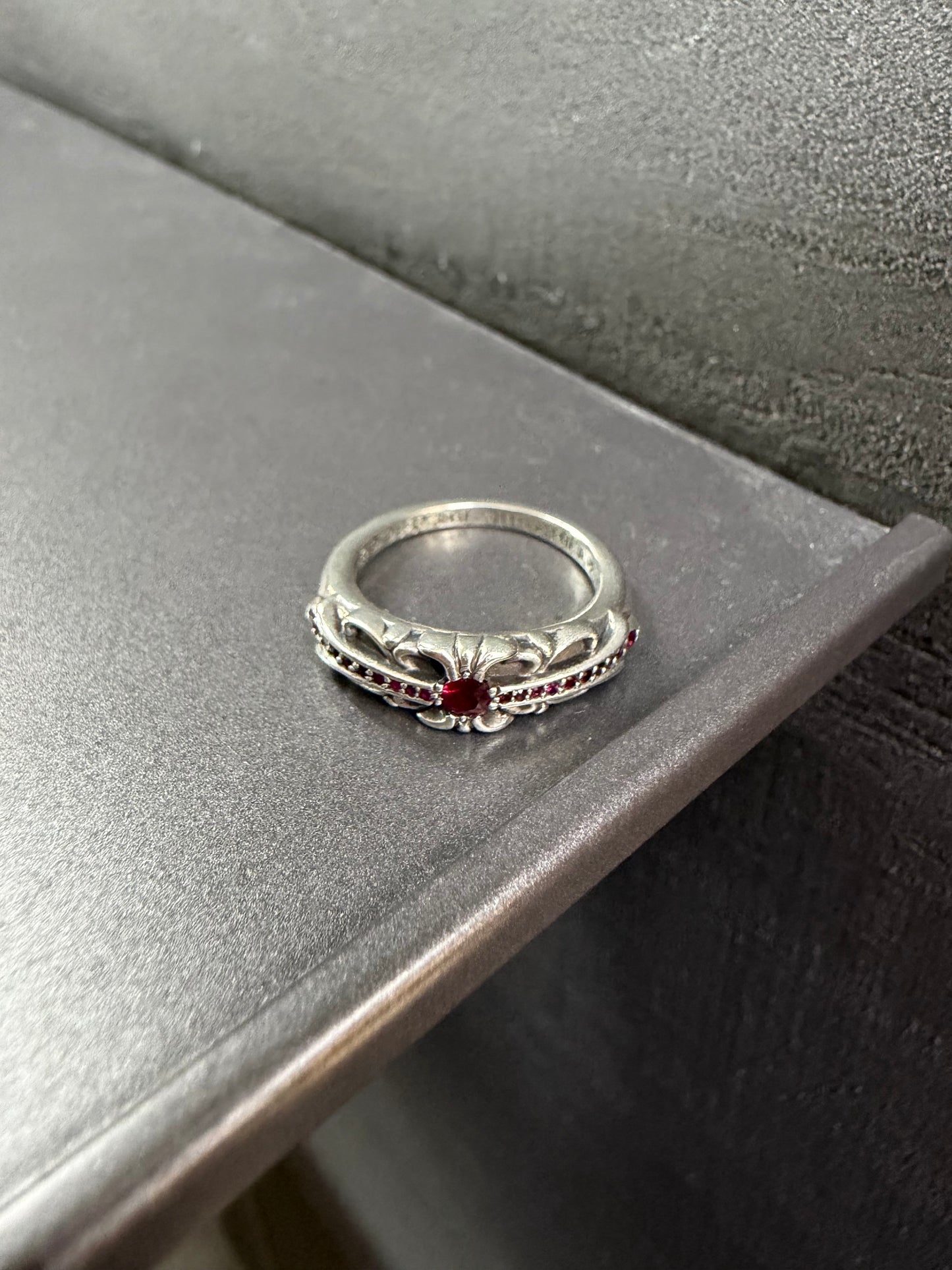 Chrome Hearts Baby Classic Ruby Ring with Diamonds