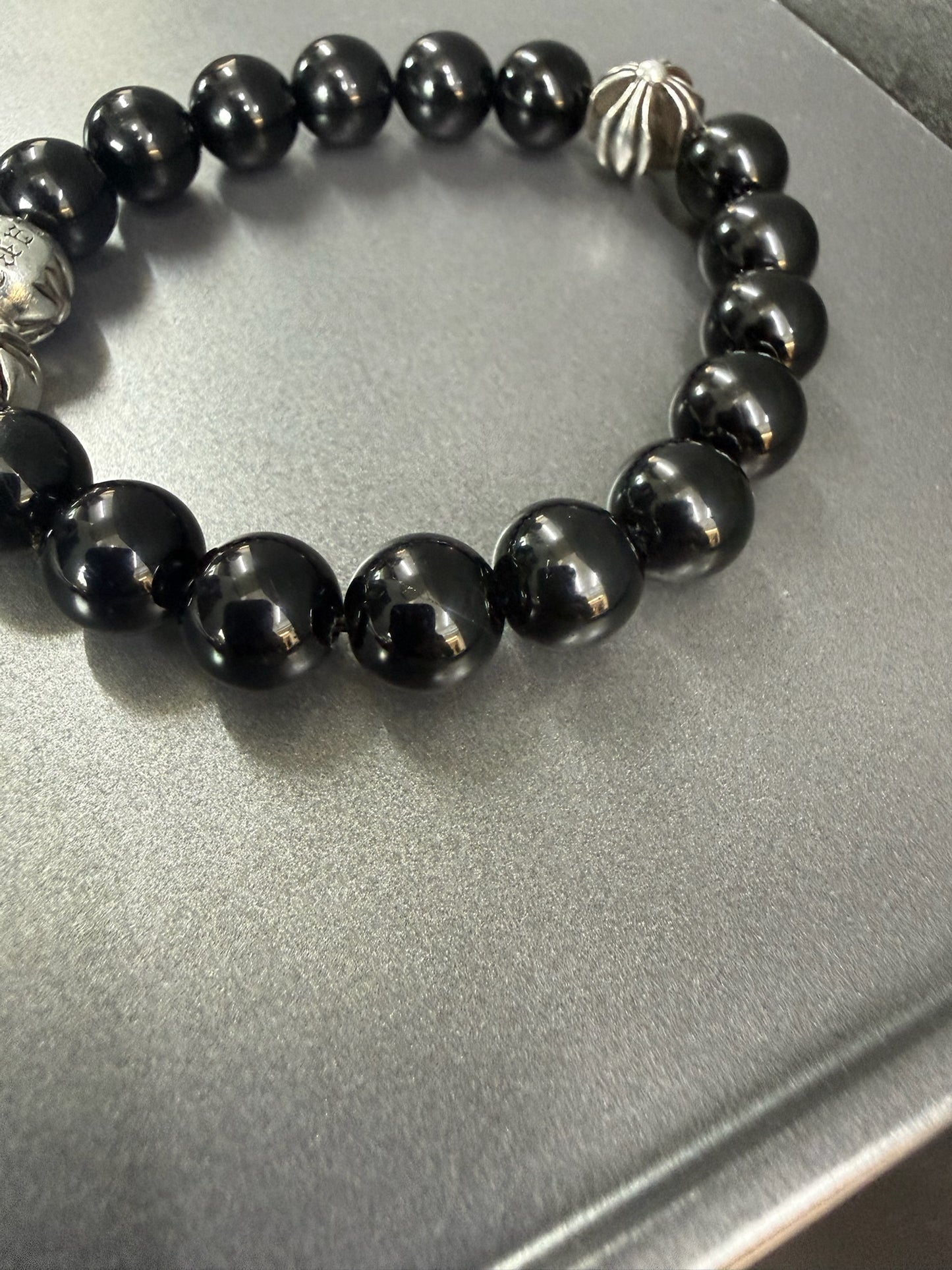 Chrome Hearts 10mm Silver Bead Bracelet