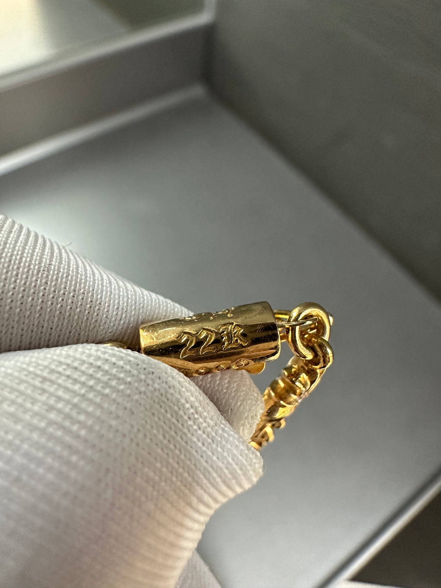 Chrome Hearts 22k Tiny E bracelet with diamonds 12links