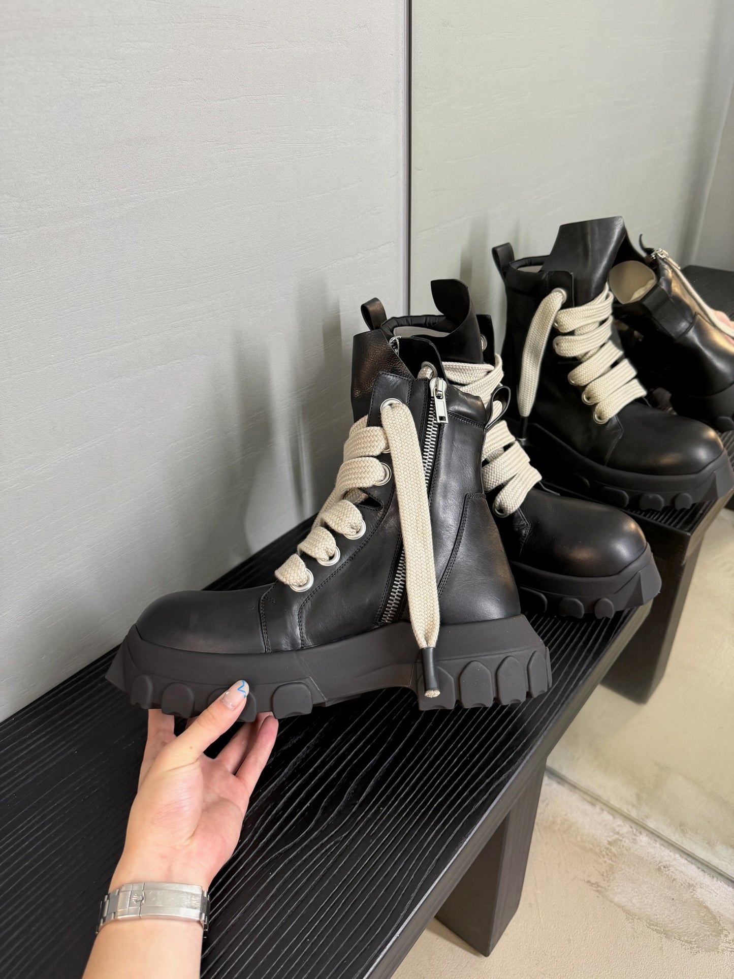 Rick Owens Jumbolace Army Bozo Tractor Boots
