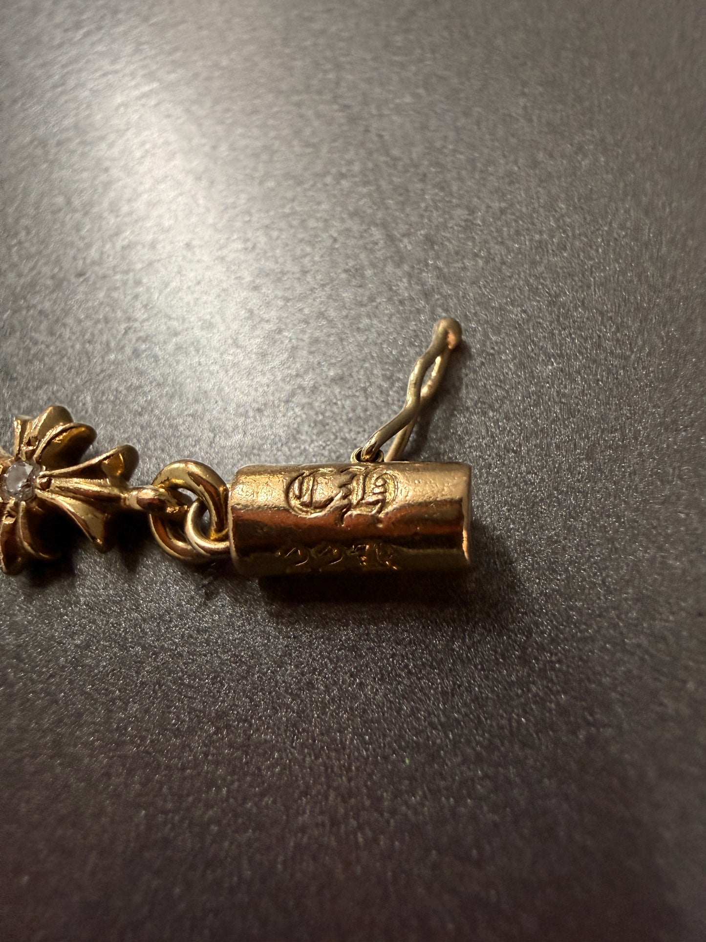 Chrome Hearts 22k Tiny E Bracelet With Diamonds 13 Links