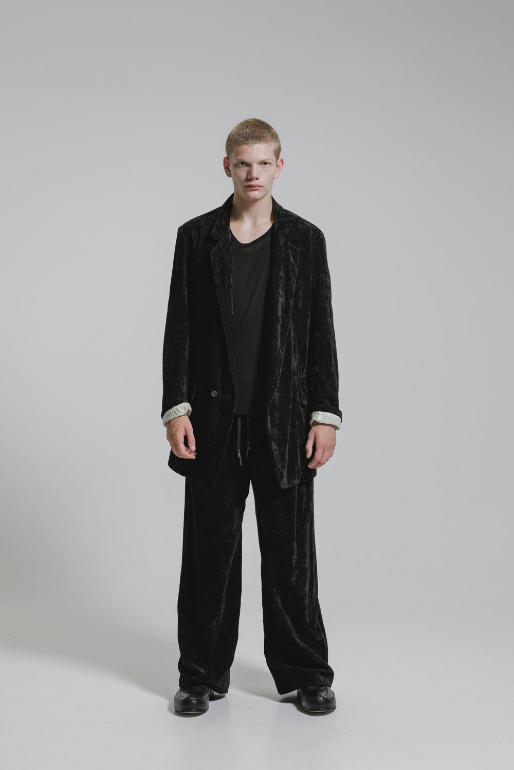 NUDE:MM Linen Cotton Velvet Oversized Jacket