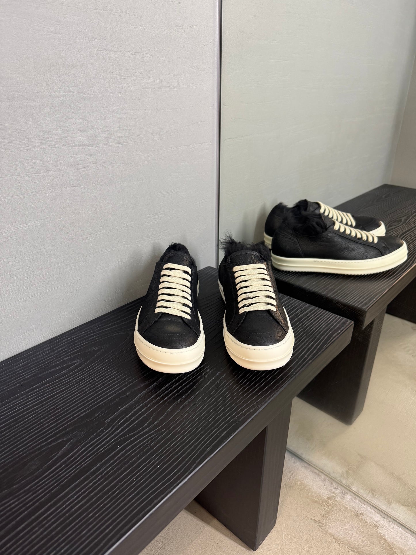Rick Owens minimal vintage sneakers
