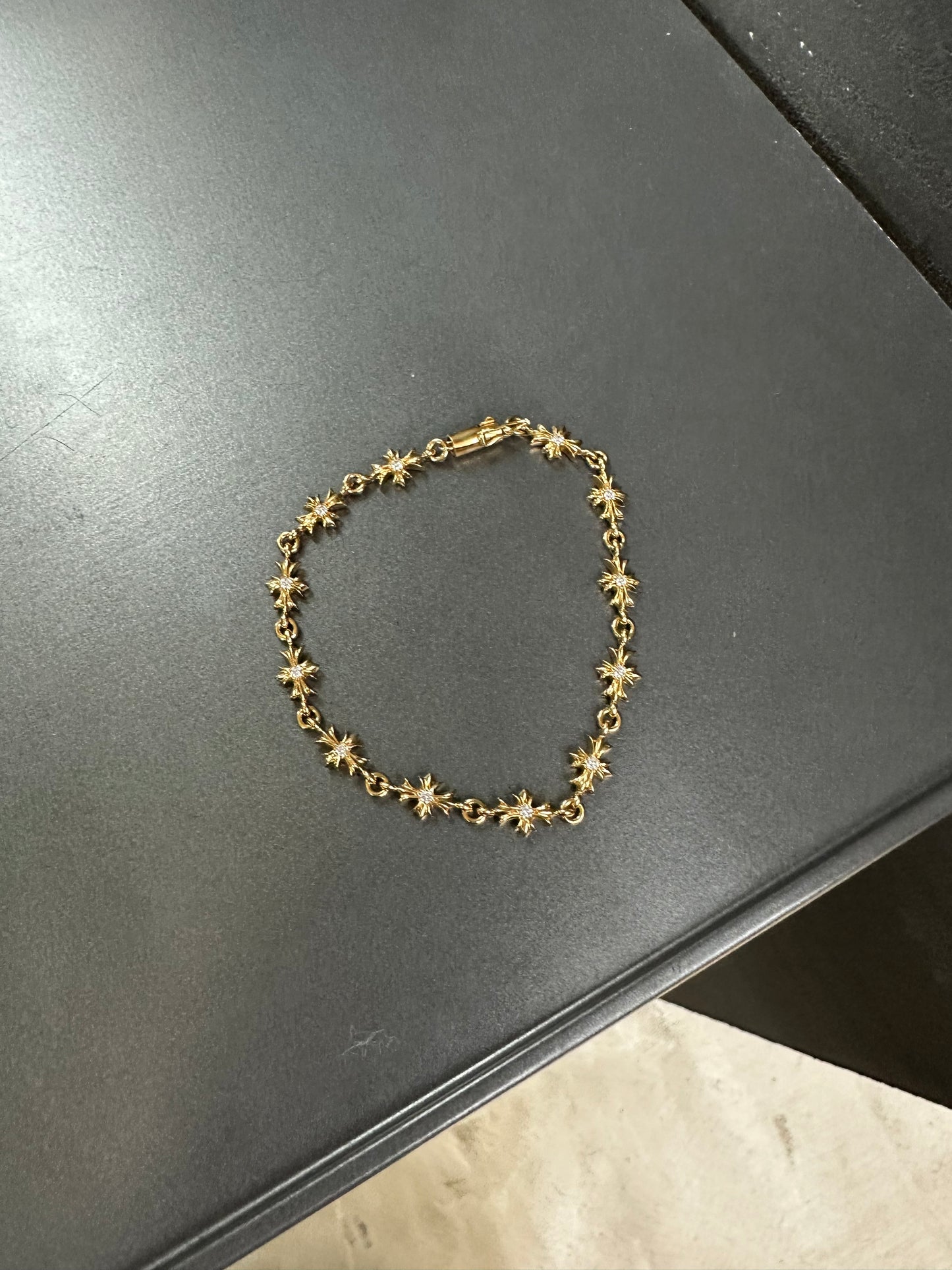 Chrome Hearts 22k Tiny E bracelet with diamonds 12links