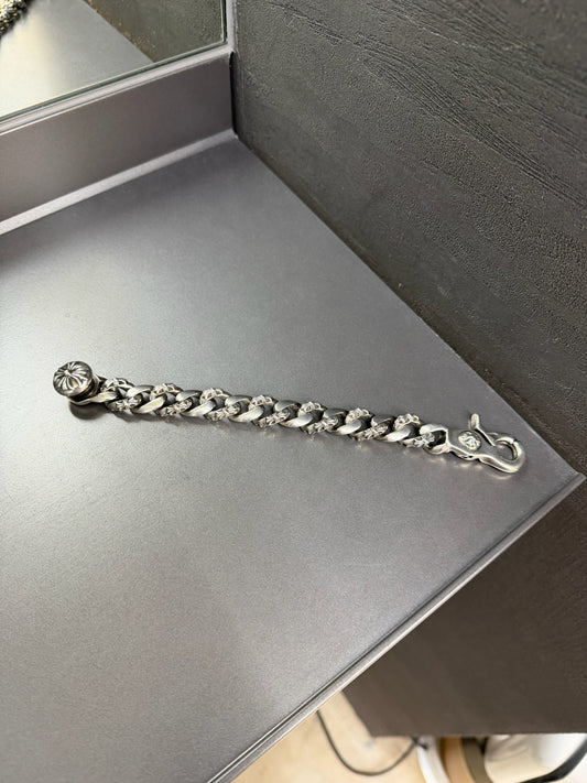 Chrome Hearts Fancy Link Bracelet with Lobster Clasp
