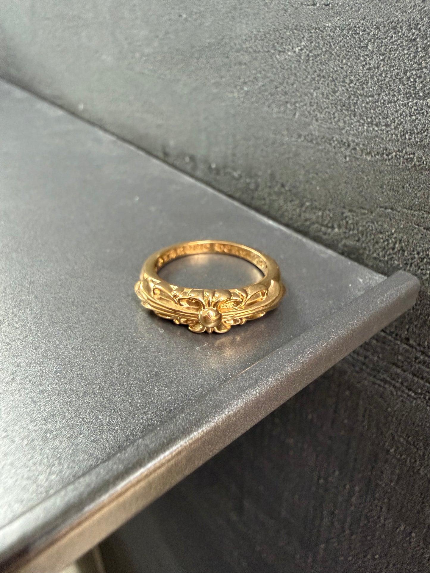 Chrome Hearts 22k Baby Classic Floral Cross Ring