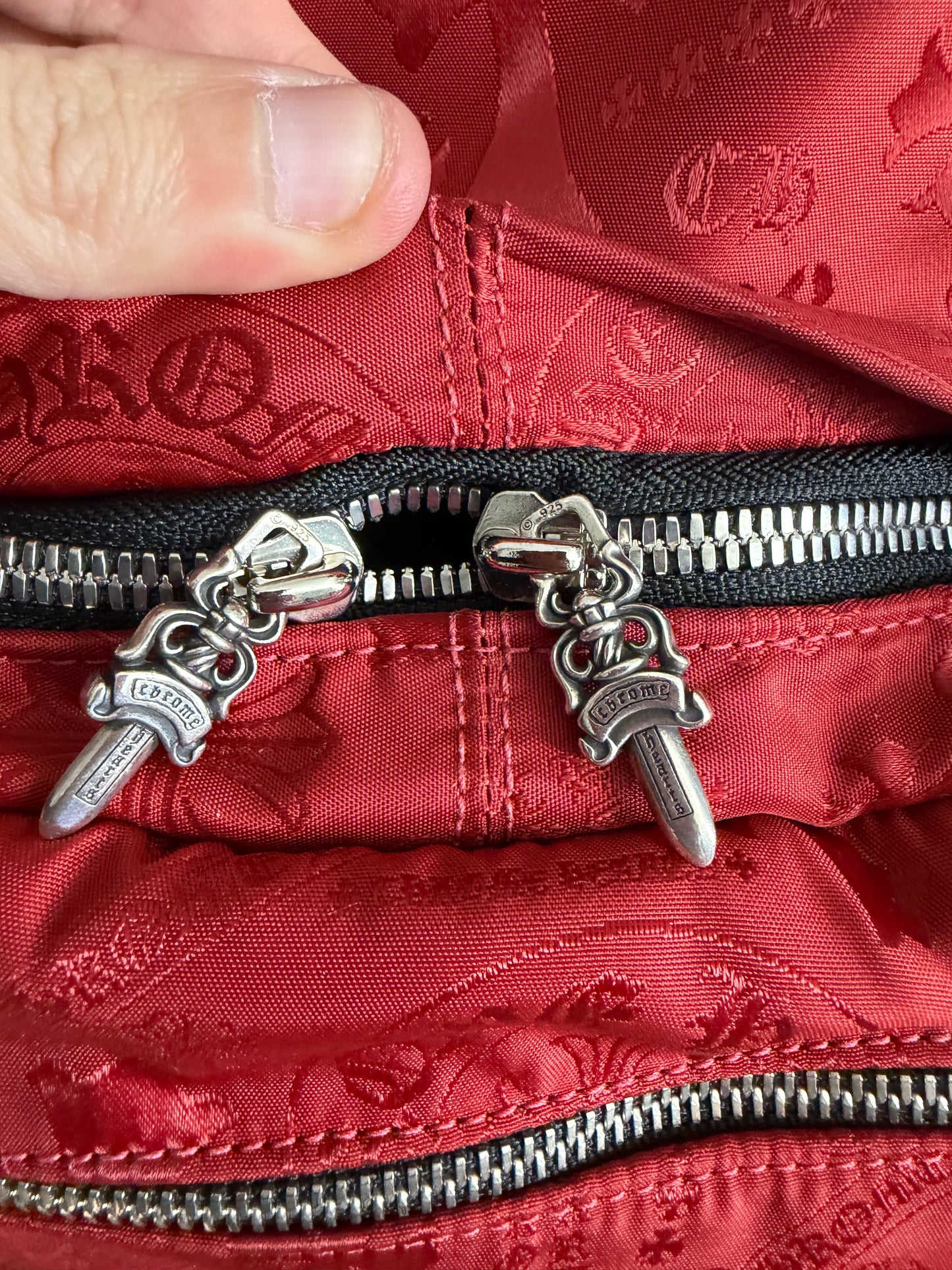 Chrome Hearts Nylon Stencil Red Backpack