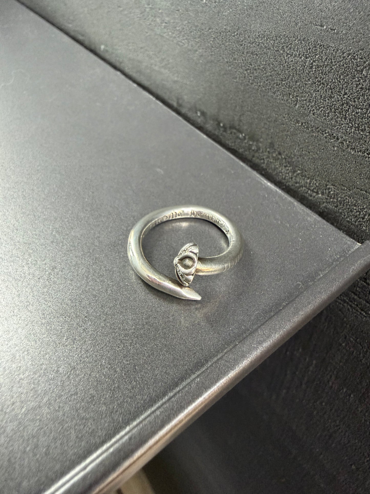 Chrome Hearts Nail Ring with Diamonds