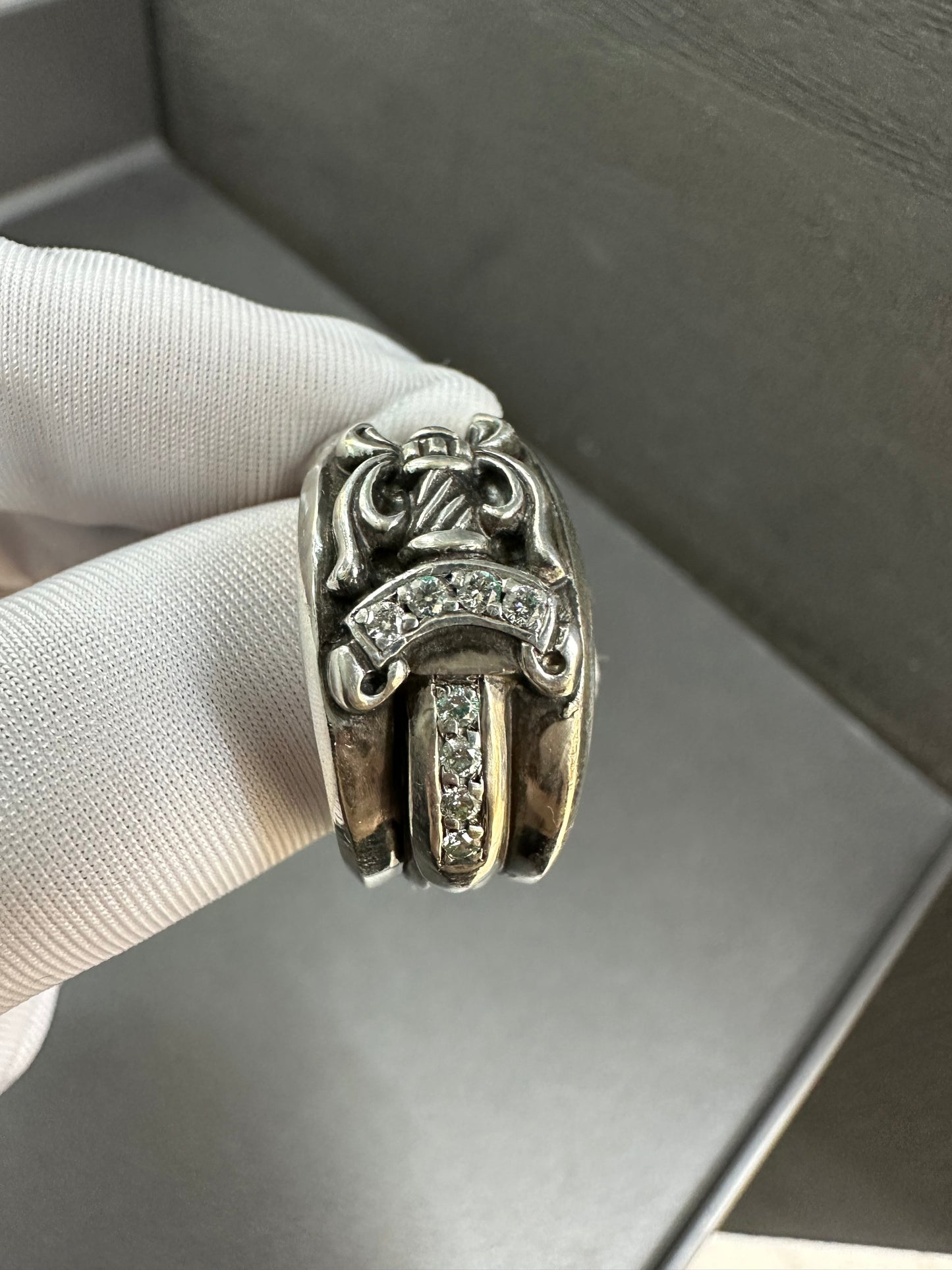 Chrome Hearts Dagger Ring with Diamonds