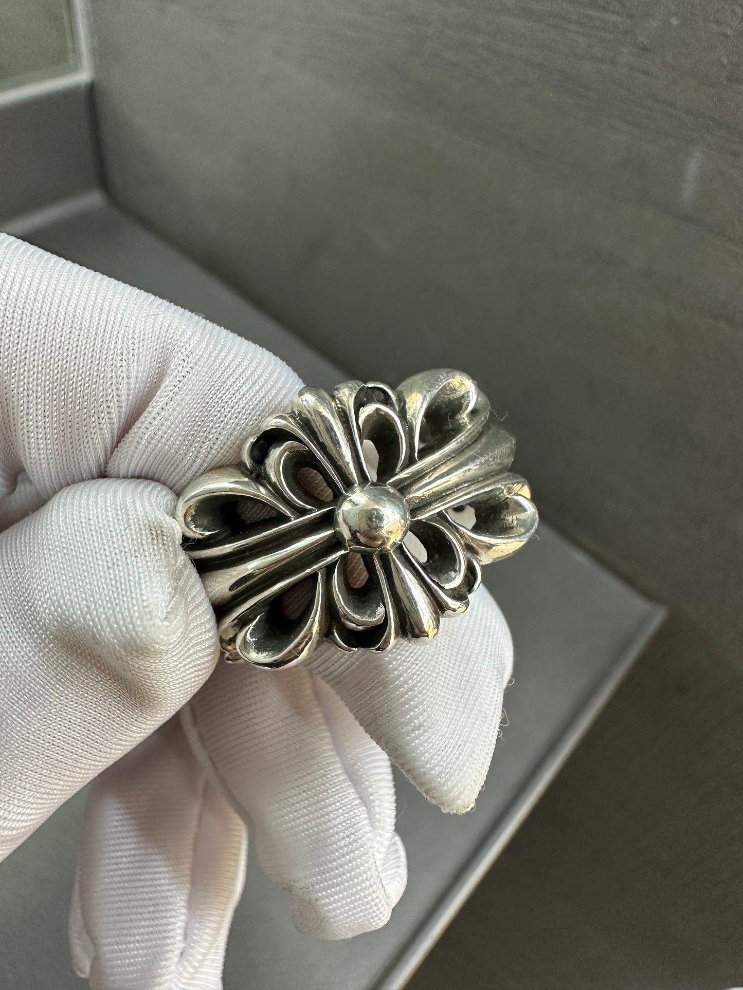 Chrome Hearts Double Floral Cross Ring