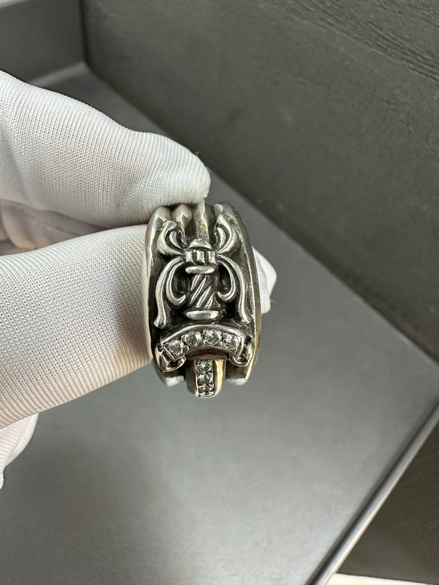 Chrome Hearts Dagger Ring with Diamonds