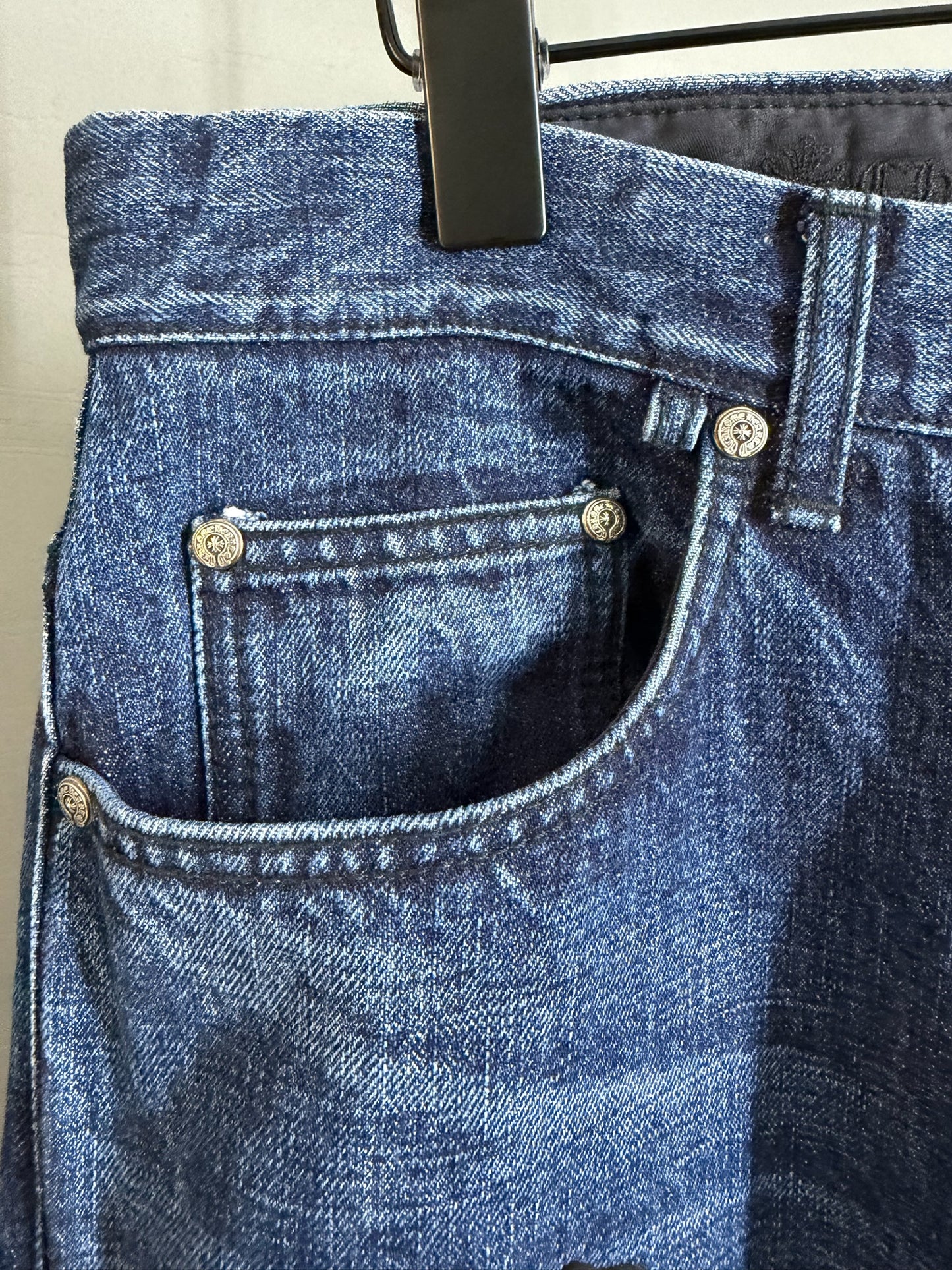 Chrome Hearts Turbo Diesel Fleur Knee Jeans