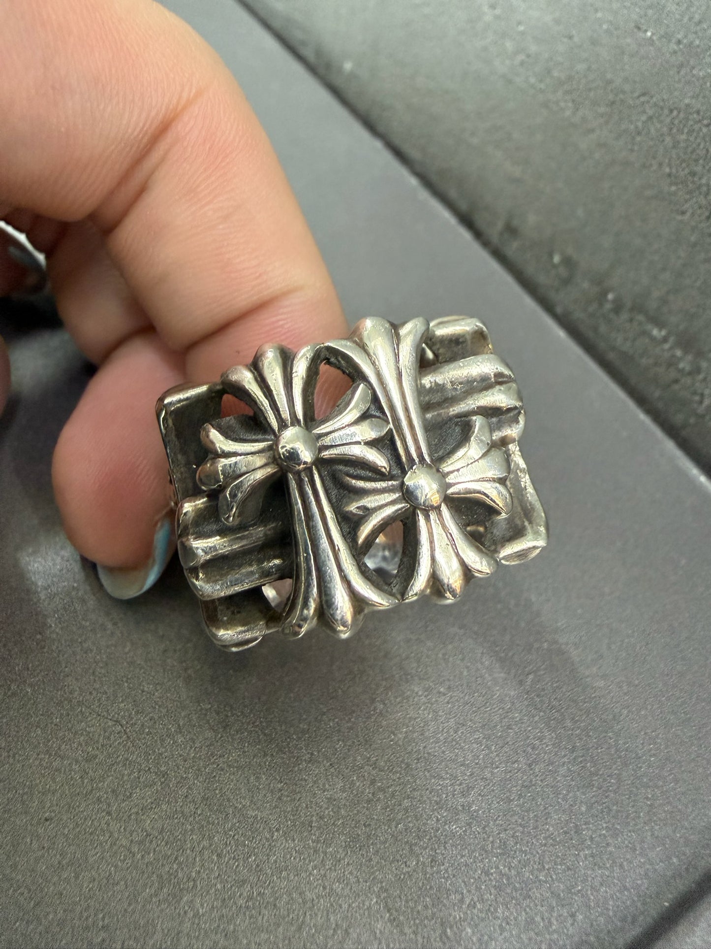 Chrome Hearts Square Cemetery Cross Ring