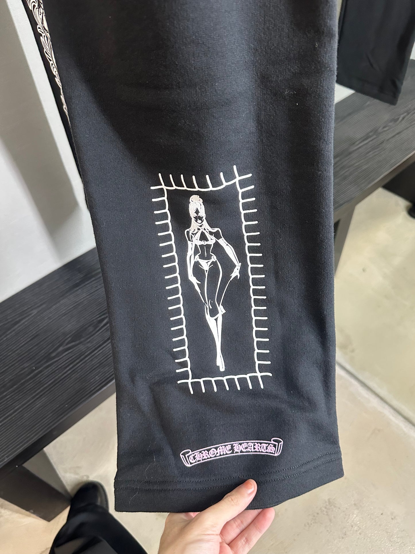 Chrome Hearts Deadly Doll Vine Dagger Floral Heart Sweatpants