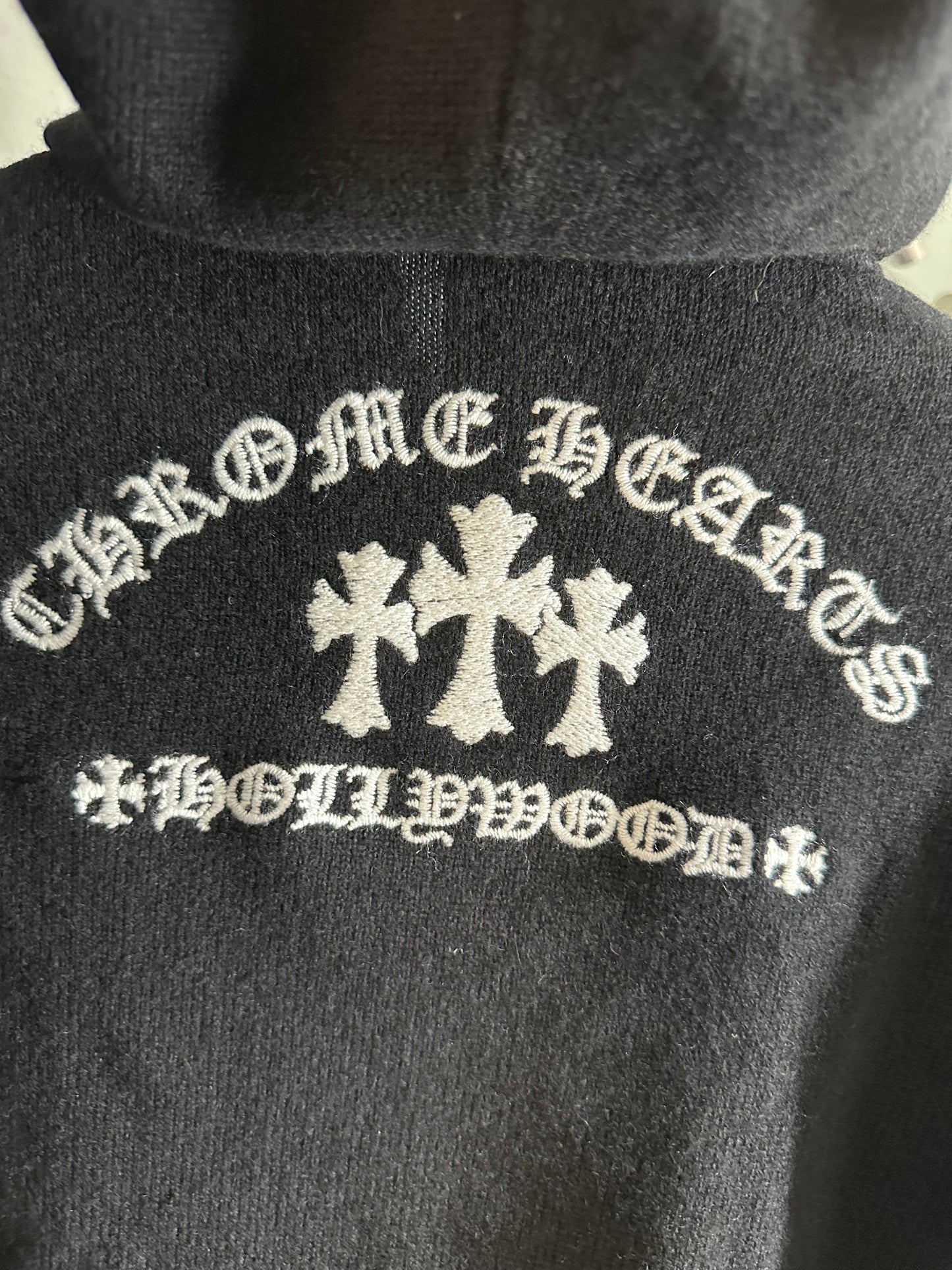 Chrome Hearts Children’s Cashmere Triple Cross Embroidered Zip-up