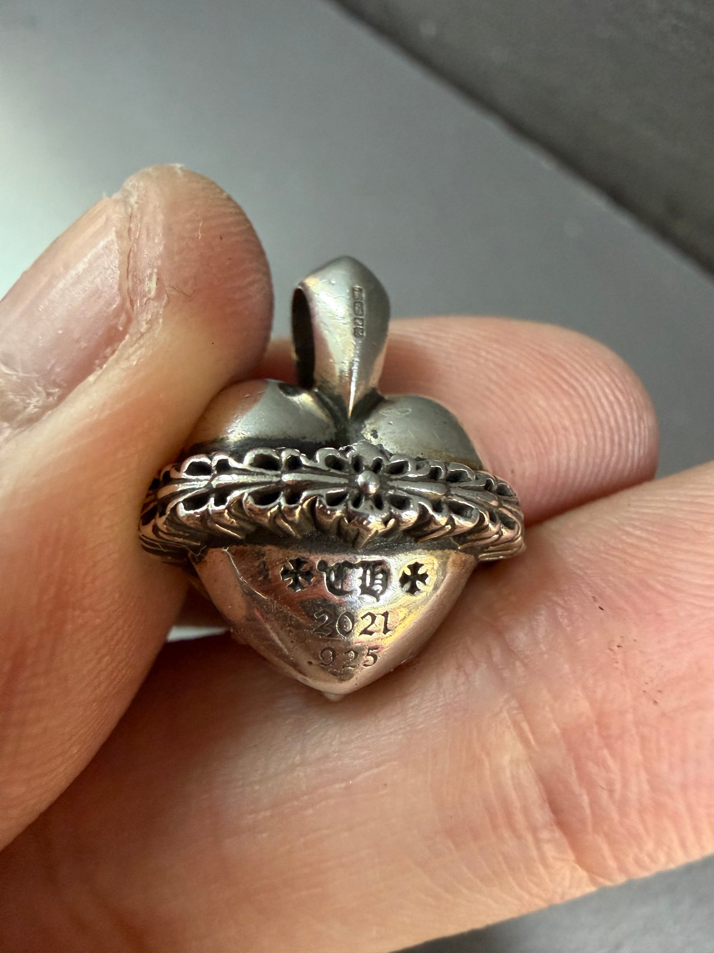 Chrome Hearts Orbit Heart Charm Pendant
