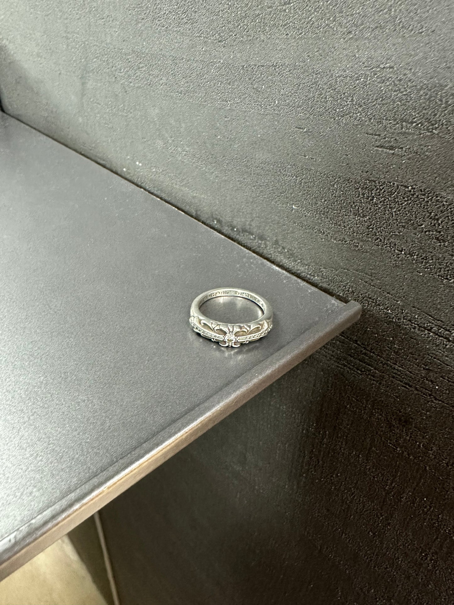 Chrome Hearts Baby Classic Floral Cross Ring with Diamonds