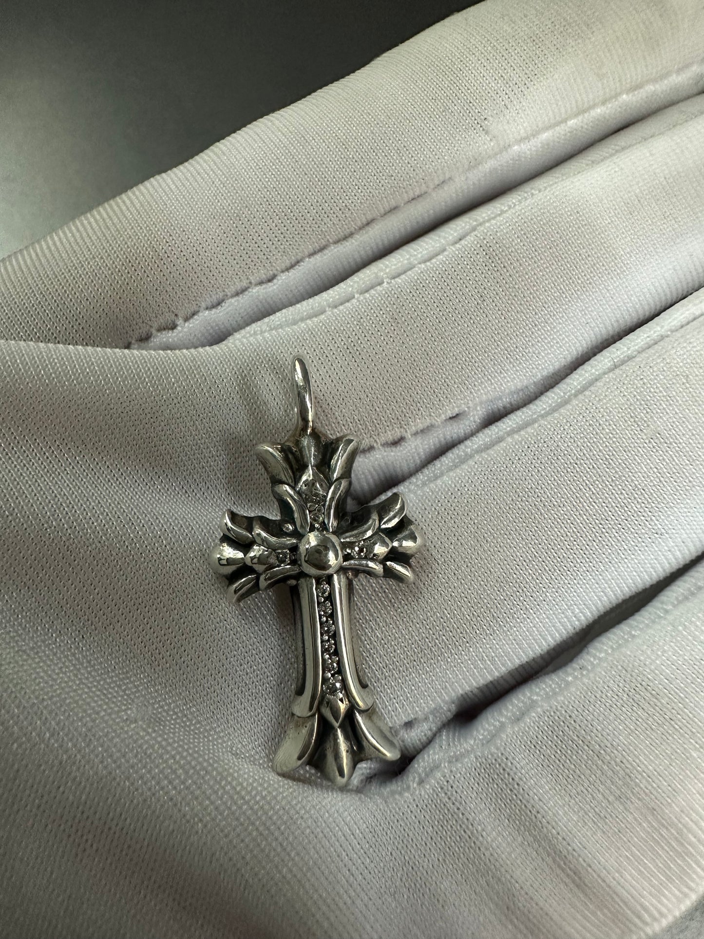 Chrome Hearts Double Cross Pendant with Diamonds